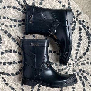 Coach Black Lester Rubber Rainboots